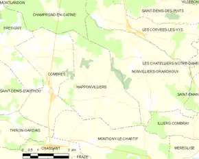 Poziția localității Happonvilliers