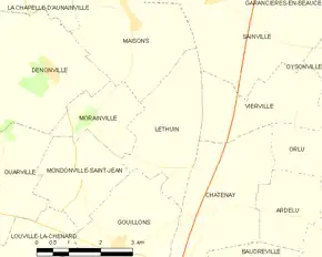Poziția localității Léthuin