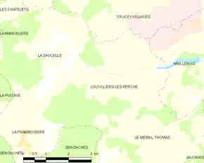 Poziția localității Louvilliers-lès-Perche