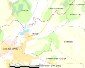 Poziția localității Margon
