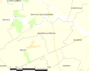 Poziția localității Mézières-au-Perche