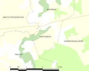 Poziția localității Montlandon