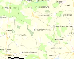 Poziția localității Nonvilliers-Grandhoux