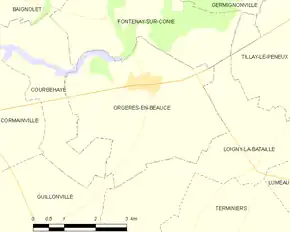 Poziția localității Orgères-en-Beauce
