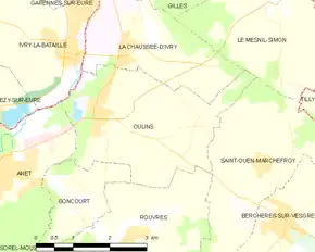 Poziția localității Oulins