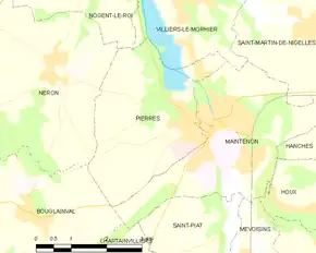 Poziția localității Pierres