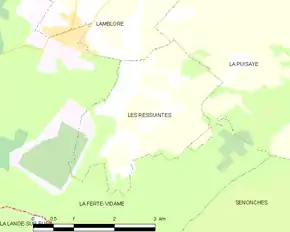 Poziția localității Les Ressuintes