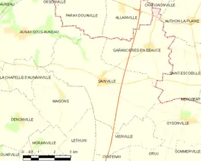 Poziția localității Sainville
