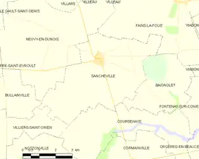 Poziția localității Sancheville