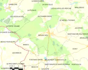Poziția localității Senonches