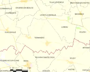Poziția localității Terminiers