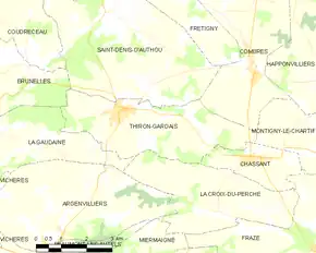 Poziția localității Thiron-Gardais