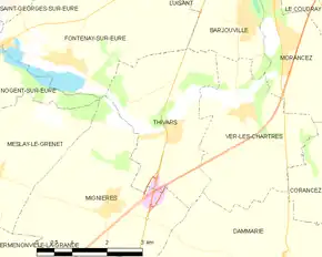 Poziția localității Thivars