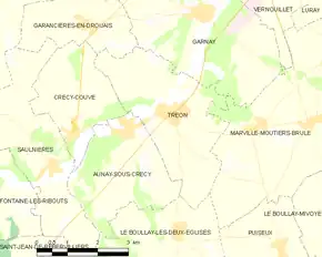 Poziția localității Tréon