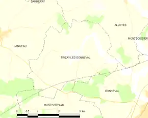 Poziția localității Trizay-lès-Bonneval