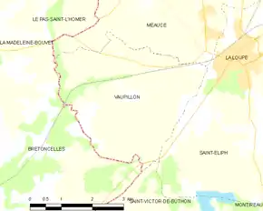 Poziția localității Vaupillon