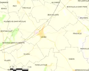 Poziția localității Voves
