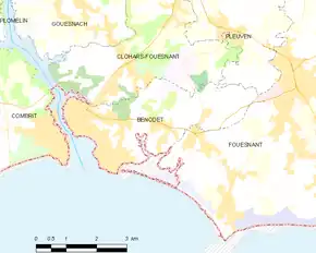 Poziția localității Bénodet