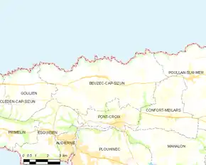 Poziția localității Beuzec-Cap-Sizun