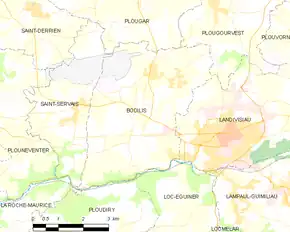 Poziția localității Bodilis