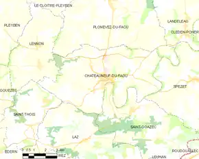 Poziția localității Châteauneuf-du-Faou