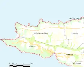 Poziția localității Cléden-Cap-Sizun