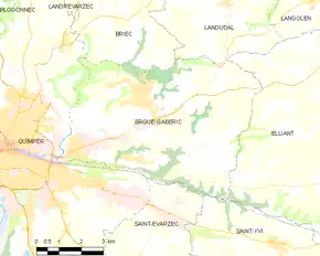 Poziția localității Ergué-Gabéric
