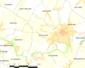 Poziția localității Le Folgoët