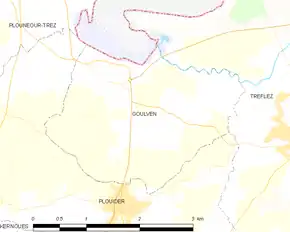 Poziția localității Goulven