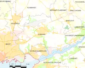 Poziția localității Guipavas