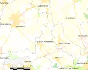Poziția localității Kersaint-Plabennec