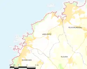 Poziția localității Landunvez