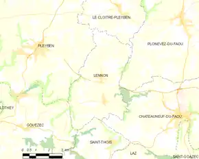 Poziția localității Lennon