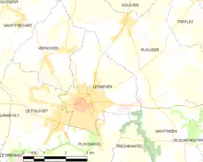 Poziția localității Lesneven