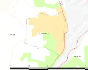 Poziția localității Locquénolé