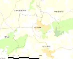 Poziția localității Locronan