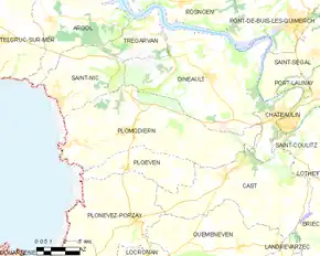 Poziția localității Plomodiern