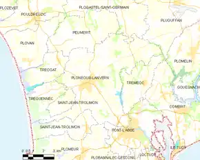 Poziția localității Plonéour-Lanvern
