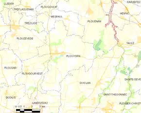Poziția localității Plouvorn