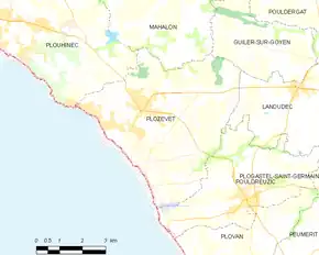 Poziția localității Plozévet