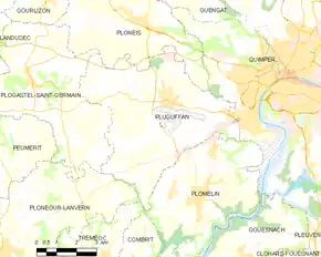 Poziția localității Pluguffan