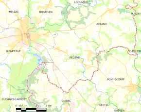 Poziția localității Rédené