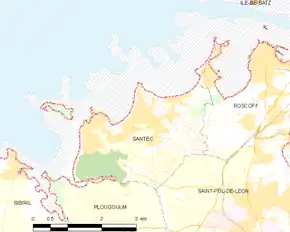 Poziția localității Santec