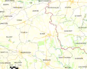 Poziția localității Scaër