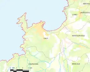 Poziția localității Calvi
