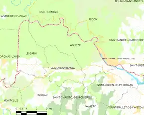 Poziția localității Aiguèze