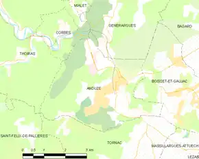 Poziția localității Anduze