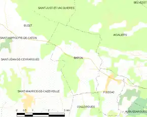 Poziția localității Baron