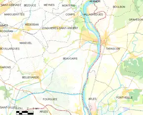 Poziția localității Beaucaire