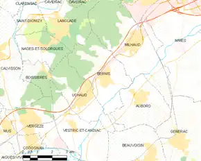 Poziția localității Bernis